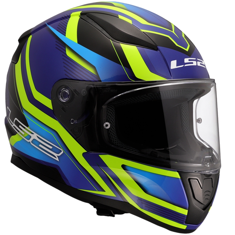 Celotna motoristična čelada LS2 FF353 Rapid II Flitz fluo rumeno-modra