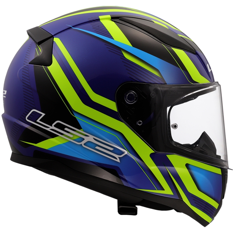 Celotna motoristična čelada LS2 FF353 Rapid II Flitz fluo rumeno-modra