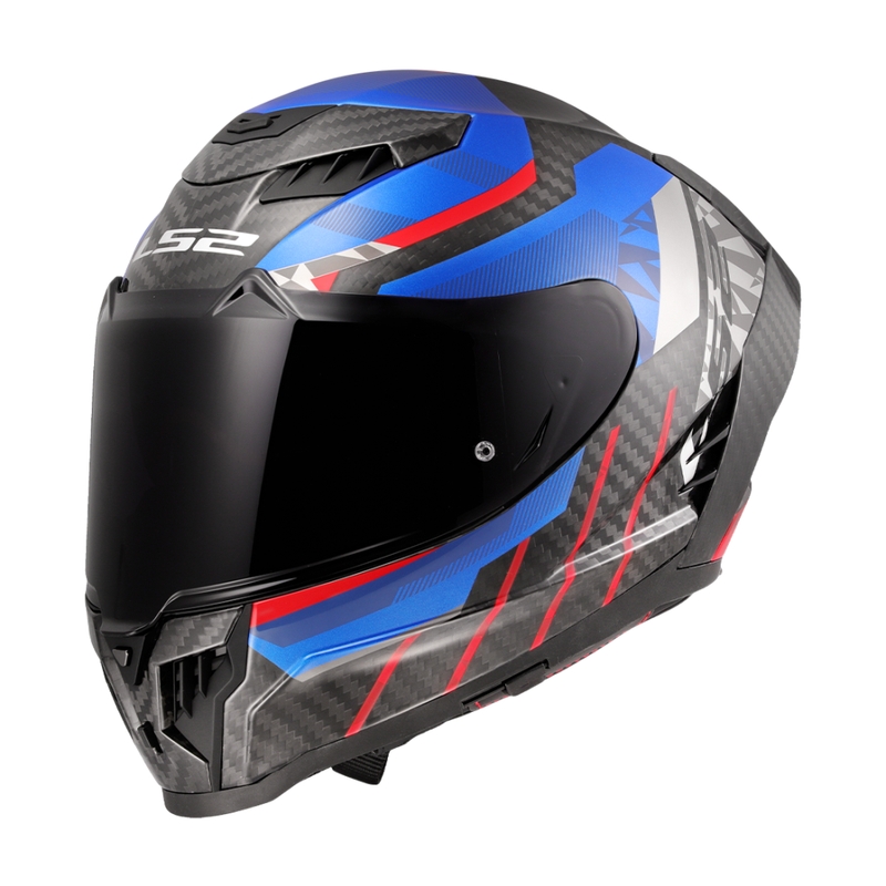 Celoobrazna motoristična čelada LS2 FF807 Dragon Trax modro-rdeča