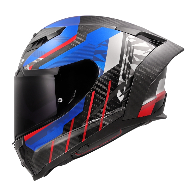 Celoobrazna motoristična čelada LS2 FF807 Dragon Trax modro-rdeča