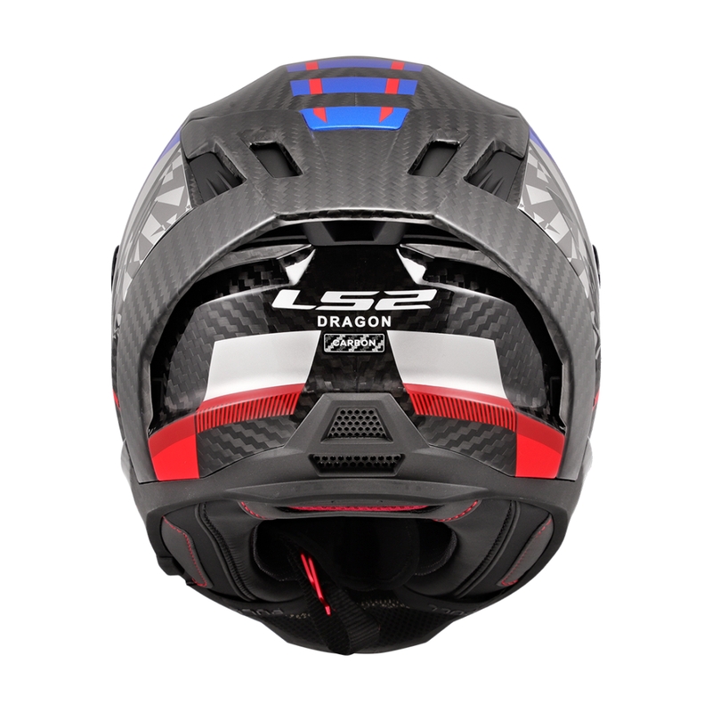 Celoobrazna motoristična čelada LS2 FF807 Dragon Trax modro-rdeča