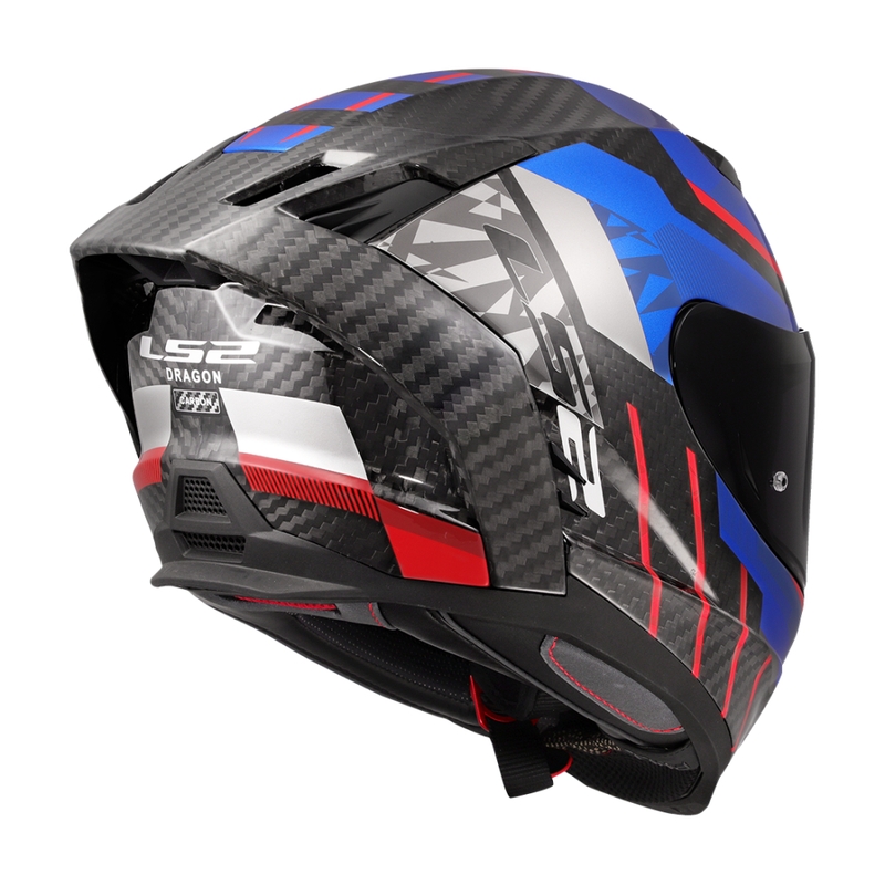 Celoobrazna motoristična čelada LS2 FF807 Dragon Trax modro-rdeča