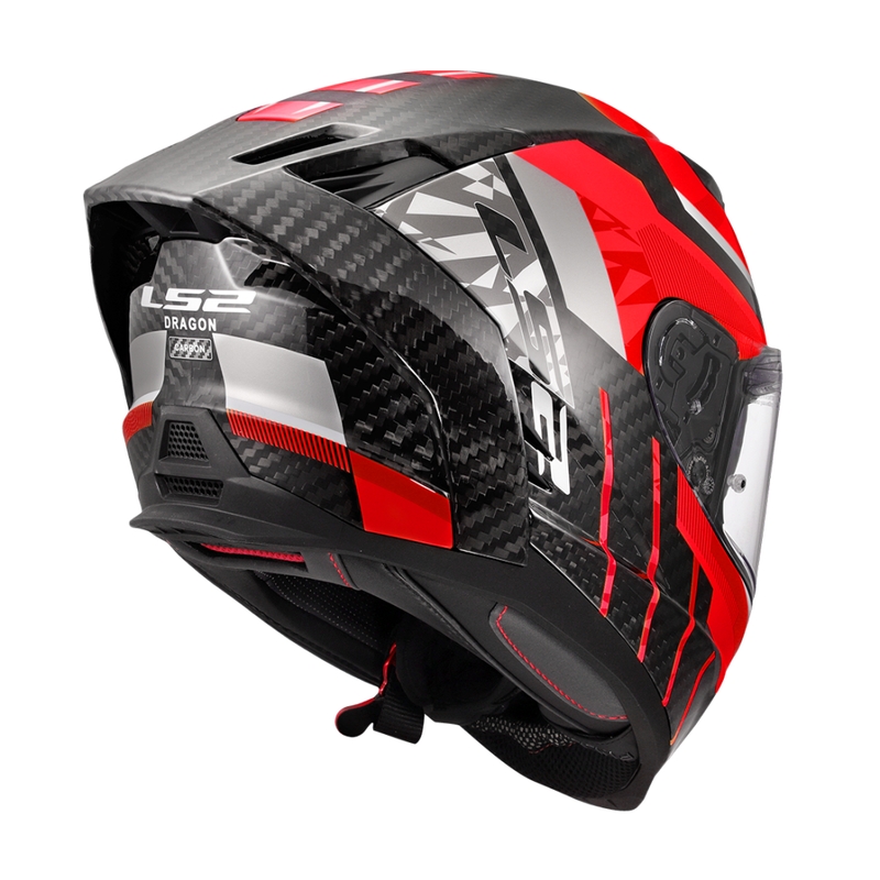 Celotna motoristična čelada LS2 FF807 Dragon Trax rdeča