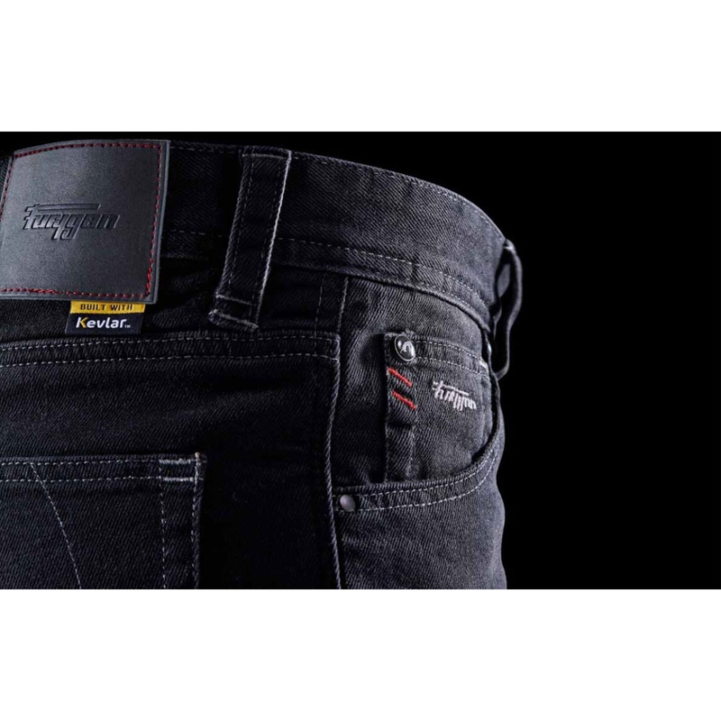 Furygan D12 X Kevlar® ravne motoristične kavbojke črne barve