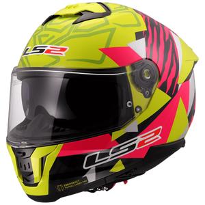 Celotna motoristična čelada LS2 FF808 Stream II Tiger fluo rumeno-roza