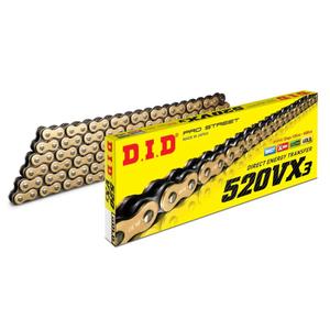VX série X-Kroužkový řetěz D.I.D Chain 520VX3 106 L Zlatá/Černá