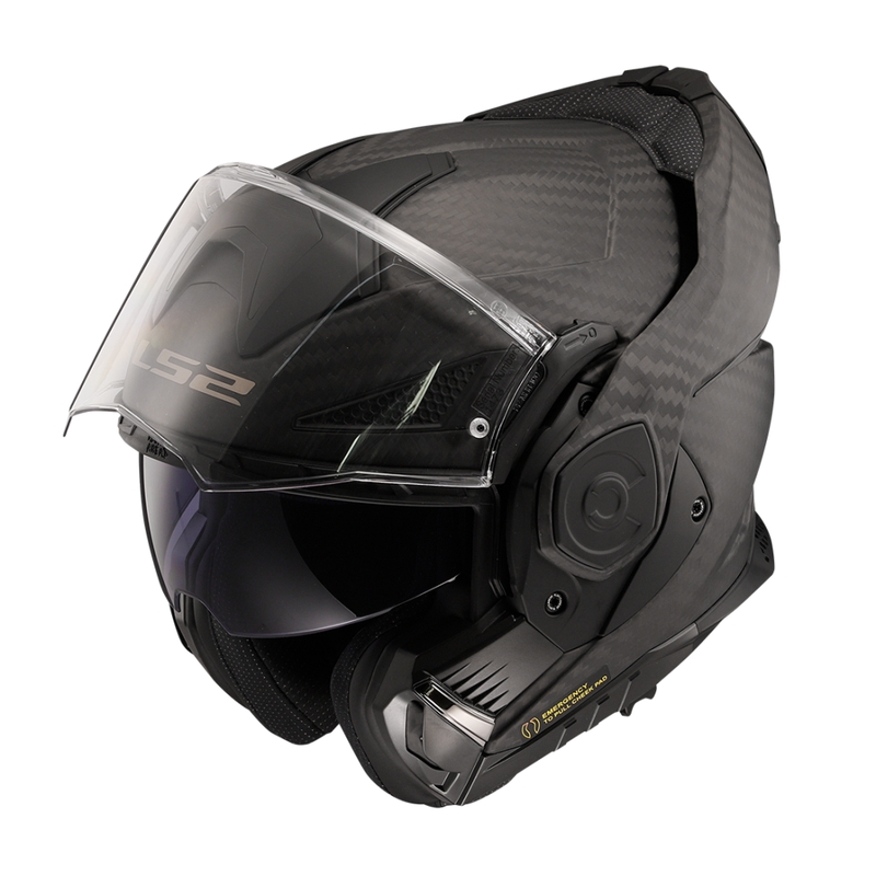 Motoristična čelada na preklop LS2 FF901 Advant X Solid Carbon mat črna