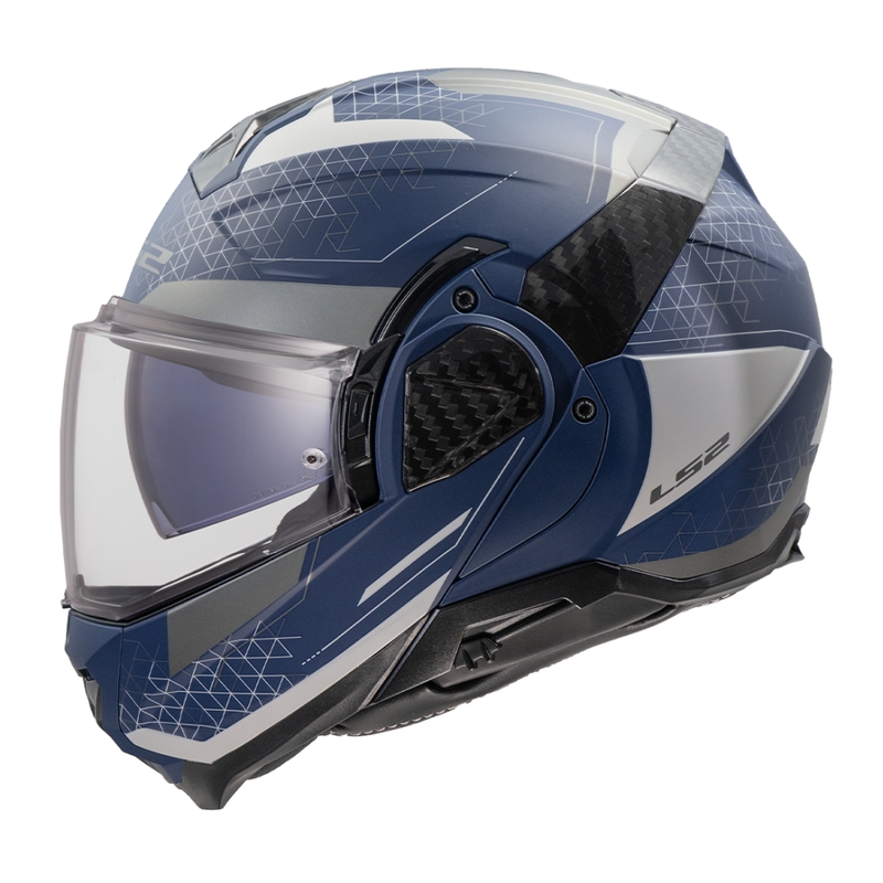 Motoristična čelada na preklop LS2 FF910 Advant II Astral mat modro-siva