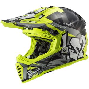 Otroška motokros čelada LS2 MX437 Fast EVO Mini Crusher črno-rumena