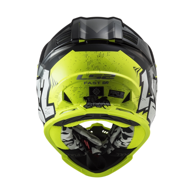 Otroška motokros čelada LS2 MX437 Fast EVO Mini Crusher črno-rumena