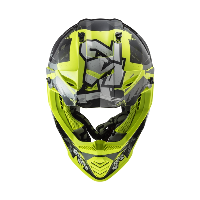 Otroška motokros čelada LS2 MX437 Fast EVO Mini Crusher črno-rumena