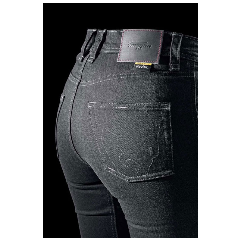Ženske motoristične kavbojke Furygan Nikita X Kevlar® Mom Fit temno sive