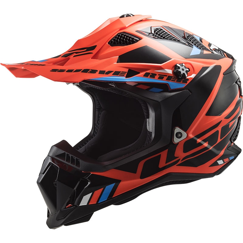 LS2 MX700 Subverter Stomp motokros čelada oranžno-črna