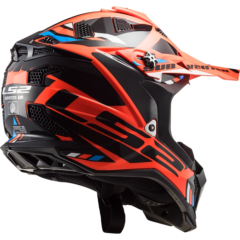 LS2 MX700 Subverter Stomp motokros čelada oranžno-črna