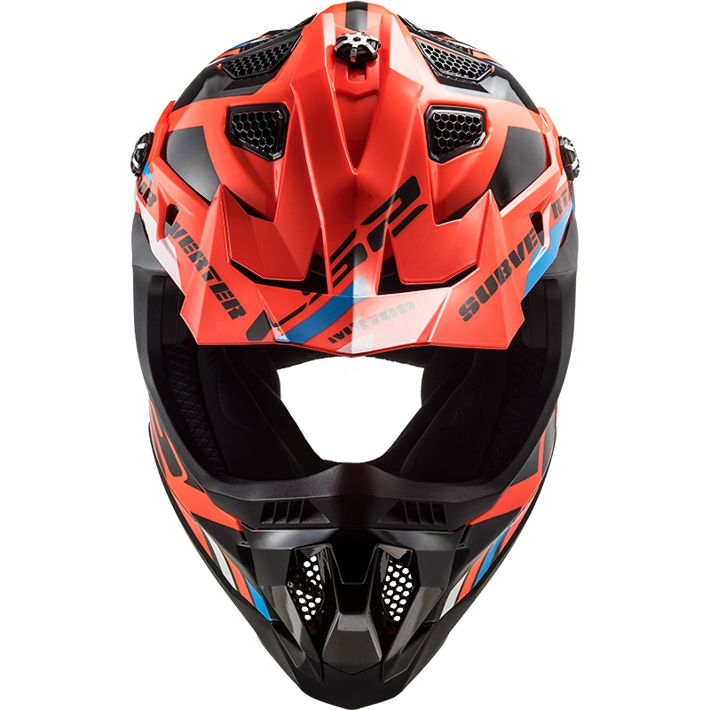 LS2 MX700 Subverter Stomp motokros čelada oranžno-črna