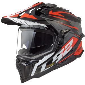 Enduro motoristična čelada LS2 MX701 Explorer Spire črno-sivo-rdeča
