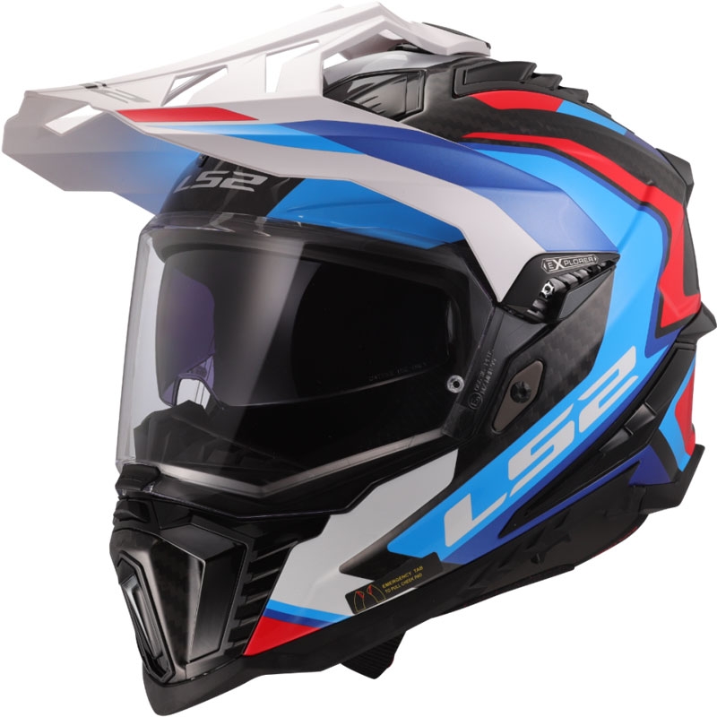 Enduro motoristična čelada LS2 MX701 Explorer C Frontier II belo-modra