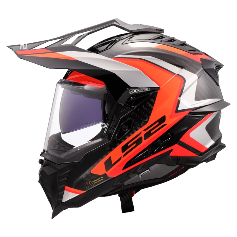 Enduro motoristična čelada LS2 MX701 Explorer C Frontier II oranžna