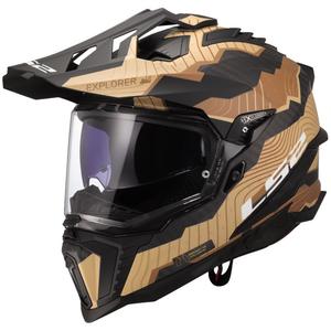 Enduro motoristična čelada LS2 MX701 Explorer C Trick rjavo-peščena