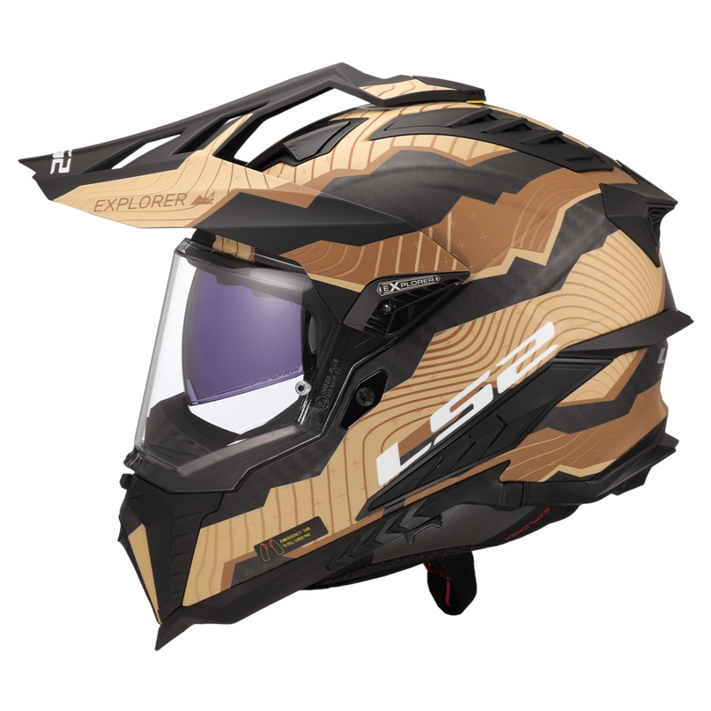Enduro motoristična čelada LS2 MX701 Explorer C Trick rjavo-peščena