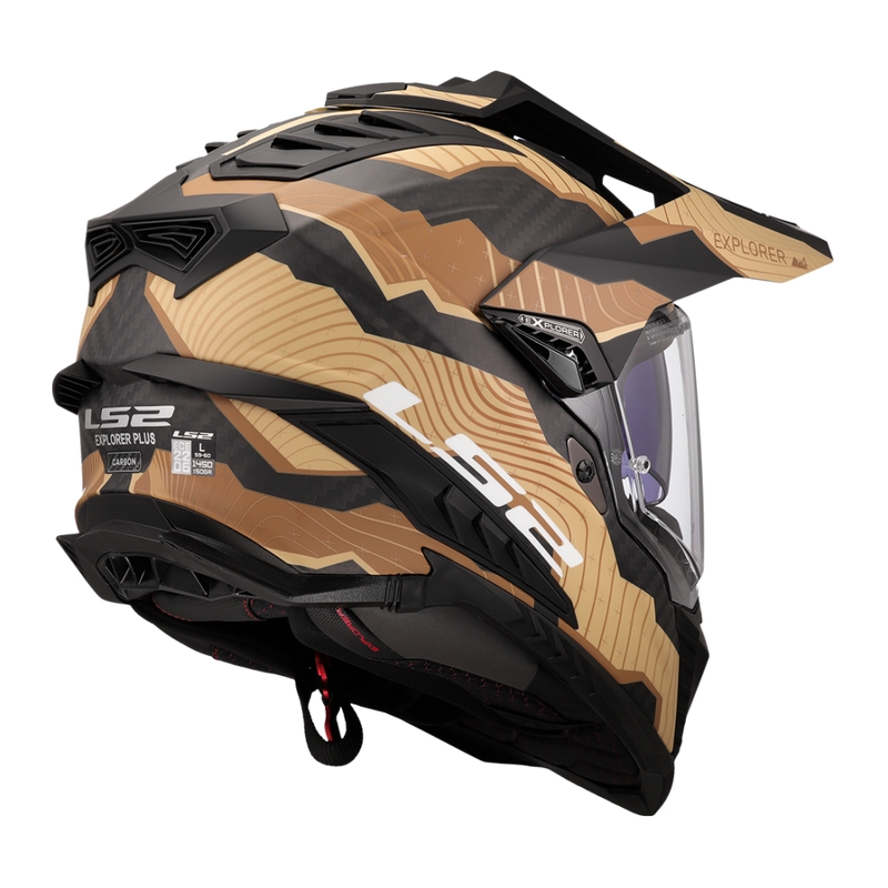 Enduro motoristična čelada LS2 MX701 Explorer C Trick rjavo-peščena