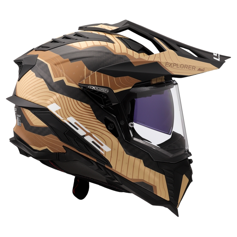Enduro motoristična čelada LS2 MX701 Explorer C Trick rjavo-peščena