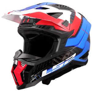 Motokros čelada LS2 MX703 X-Force Galuo bela-rdeča-modra