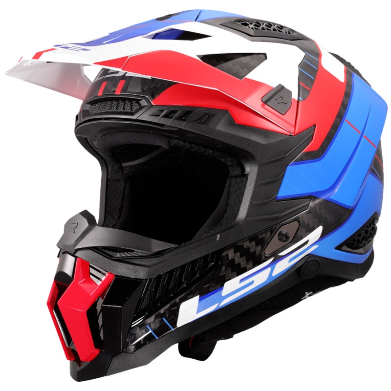 Motokros čelada LS2 MX703 X-Force Galuo bela-rdeča-modra
