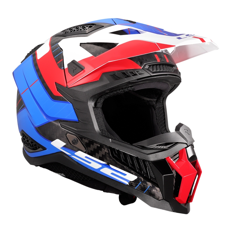 Motokros čelada LS2 MX703 X-Force Galuo bela-rdeča-modra