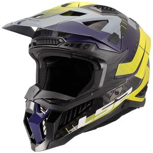 Motokros čelada LS2 MX703 X-Force Galuo sivo-fluo rumena