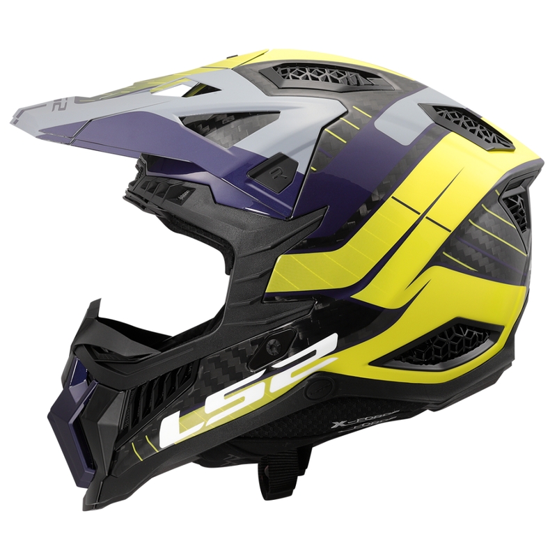 Motokros čelada LS2 MX703 X-Force Galuo sivo-fluo rumena