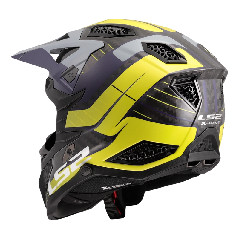 Motokros čelada LS2 MX703 X-Force Galuo sivo-fluo rumena