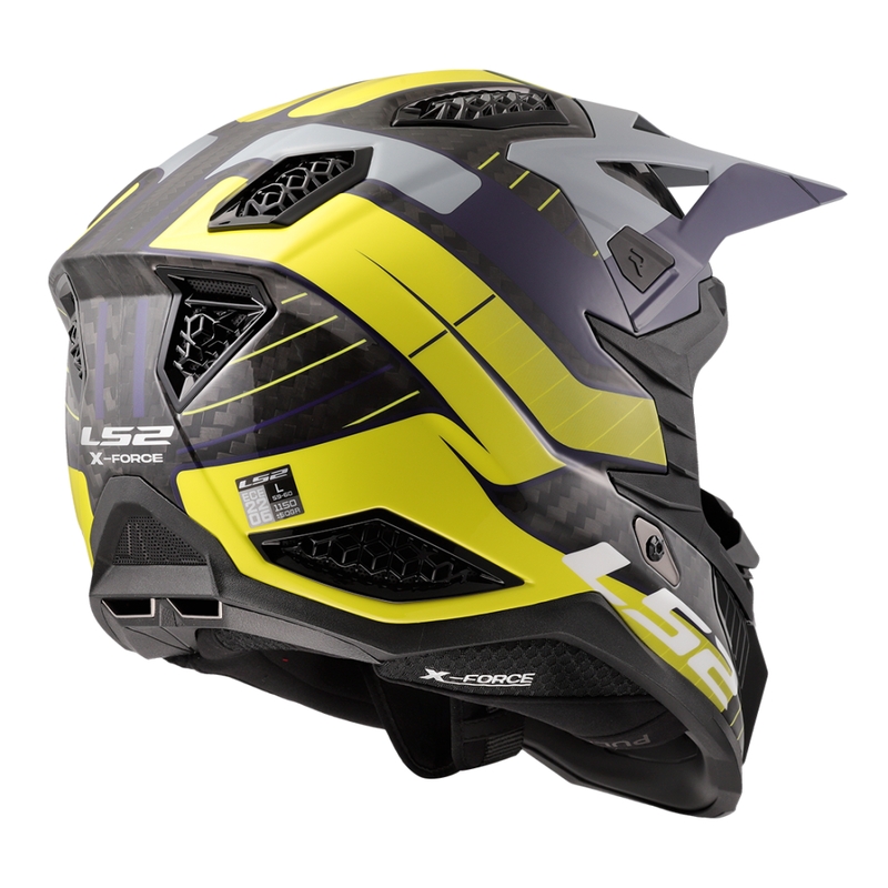 Motokros čelada LS2 MX703 X-Force Galuo sivo-fluo rumena
