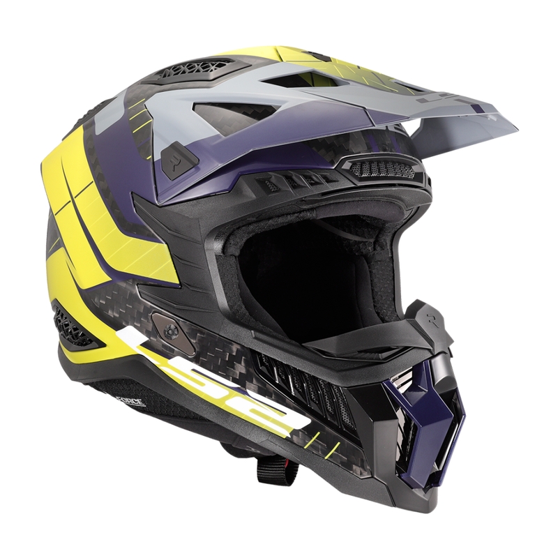 Motokros čelada LS2 MX703 X-Force Galuo sivo-fluo rumena