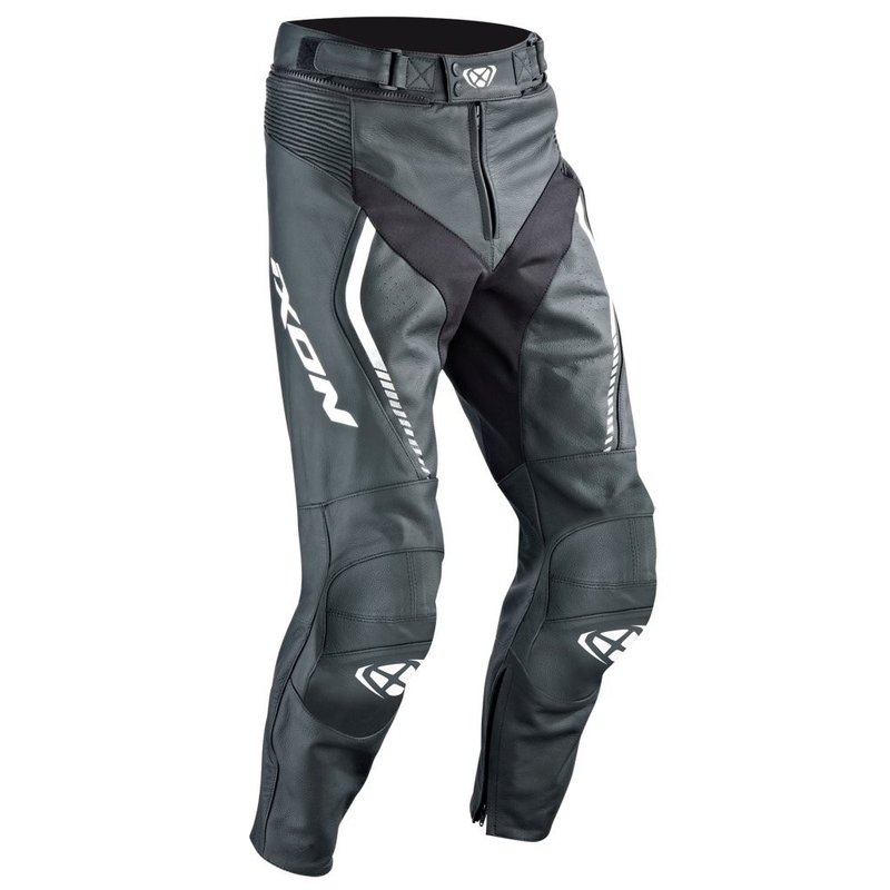 IXON Fighter motoristične hlače črno-bele barve