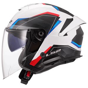 Odprta motoristična čelada LS2 OF618 Verso II Air belo-modro-rdeča