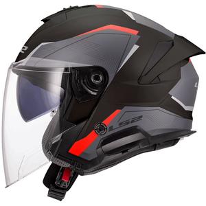 Odprta motoristična čelada LS2 OF618 Verso II Air črno-rdeča
