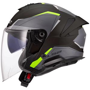 Odprta motoristična čelada LS2 OF618 Verso II Air črno-fluo rumena