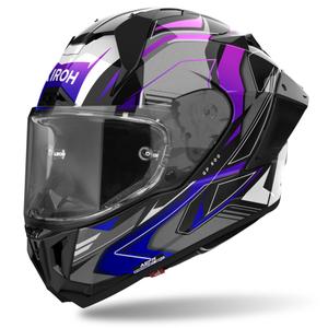 Modra motoristična čelada Airoh GP800 Must, ki pokriva celoten obraz