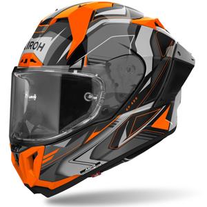 Oranžna motoristična čelada Airoh GP800 Must, ki pokriva celoten obraz