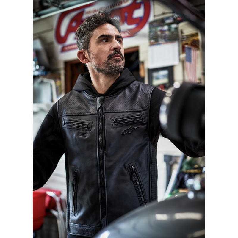 Alpinestars TECH-AIR®3 V2 LEATHER system airbag telovnik črn