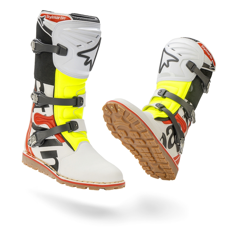 Motoristični škornji Stylmartin Impact Pro.2 belo-črno-fluo rumeni