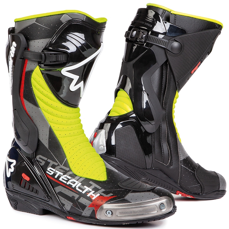 Stylmartin Stealth Evo Air motoristični škornji črno-fluo rumeni