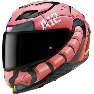 Celotna motoristična čelada HJC F71 Zaku Bandai Namco MC1SF rdeča