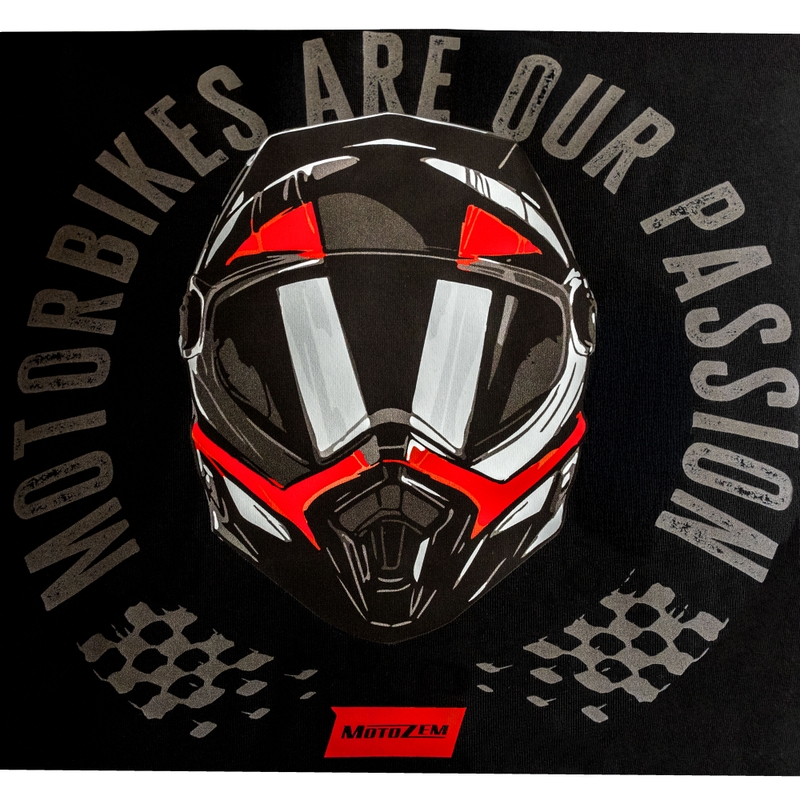 Črna majica MotoZem Motorji so naša strast