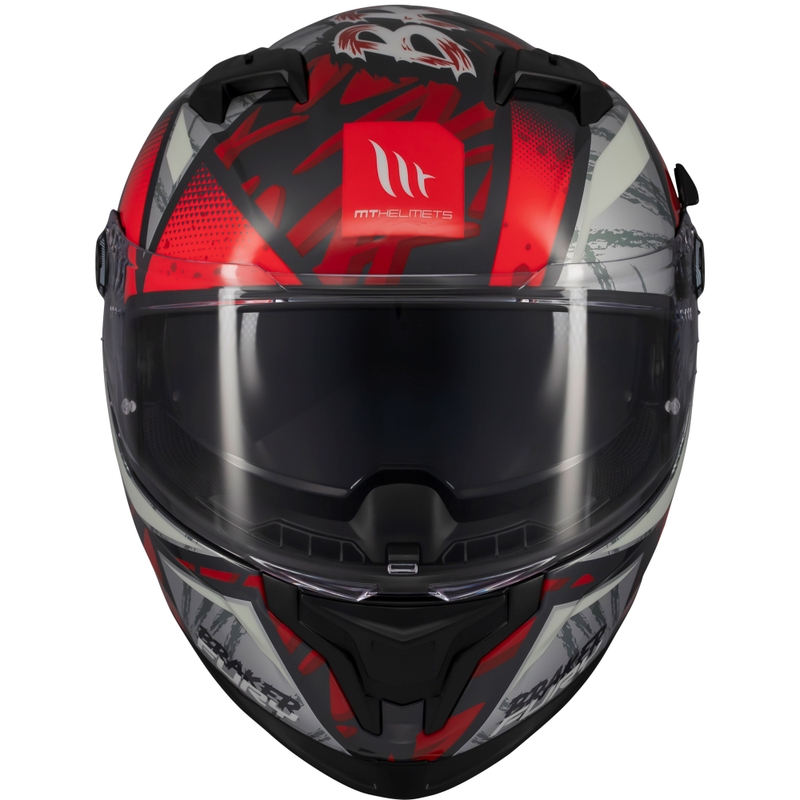 Integralna motoristična čelada MT Braker SV Fury črno-sivo-rdeča