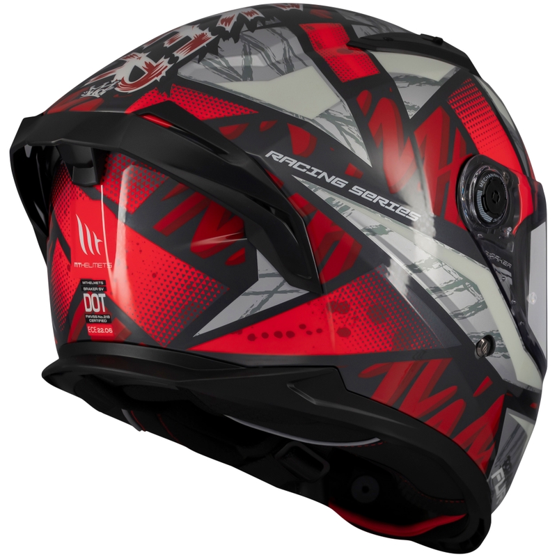 Integralna motoristična čelada MT Braker SV Fury črno-sivo-rdeča