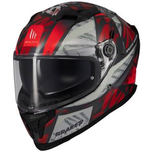 Integralna motoristična čelada MT Braker SV Fury črno-sivo-rdeča
