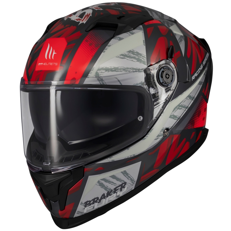 Integralna motoristična čelada MT Braker SV Fury črno-sivo-rdeča