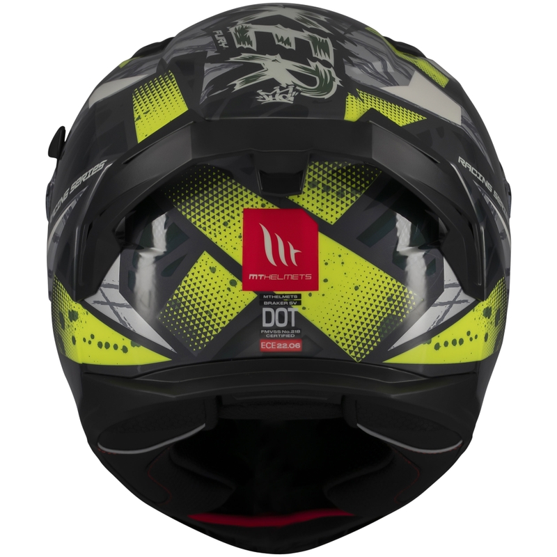 Integralna motoristična čelada MT Braker SV Fury sivo-fluo rumena